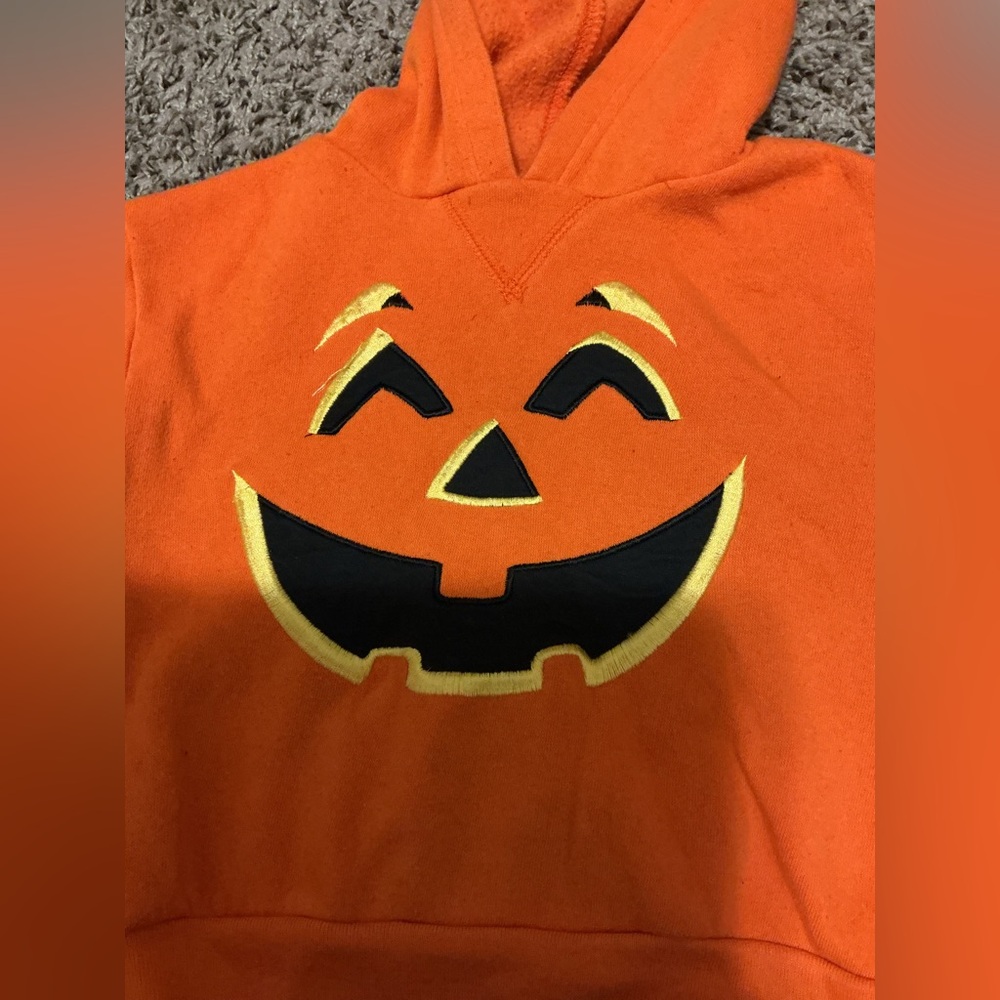 Kids Pumpkin Hoodie Costume - Orange and Black